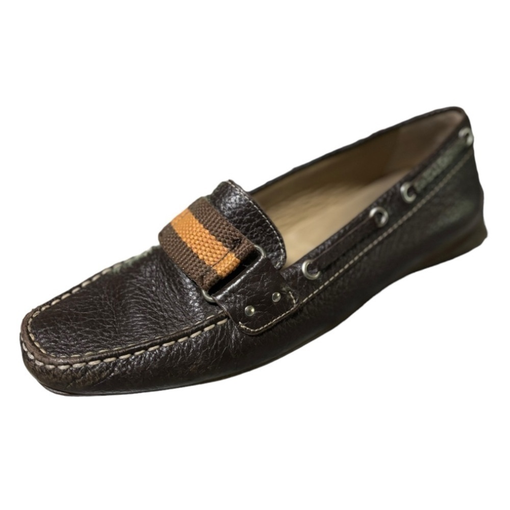 Geox Spira Dark Brown Loafers Size 37.5 / Ladies Size 6 Leather Driving Loafers - Picture 13 of 14